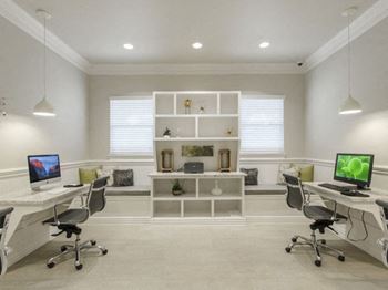 Business Center With Computers at Mansions Woodland, Conroe